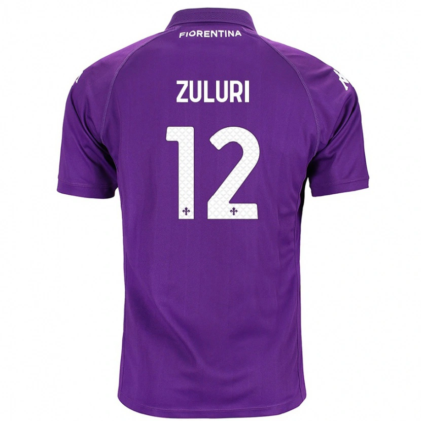 Danxen Kinderen Athena Zuluri #12 Paars Thuisshirt Thuistenue 2024/25 T-Shirt