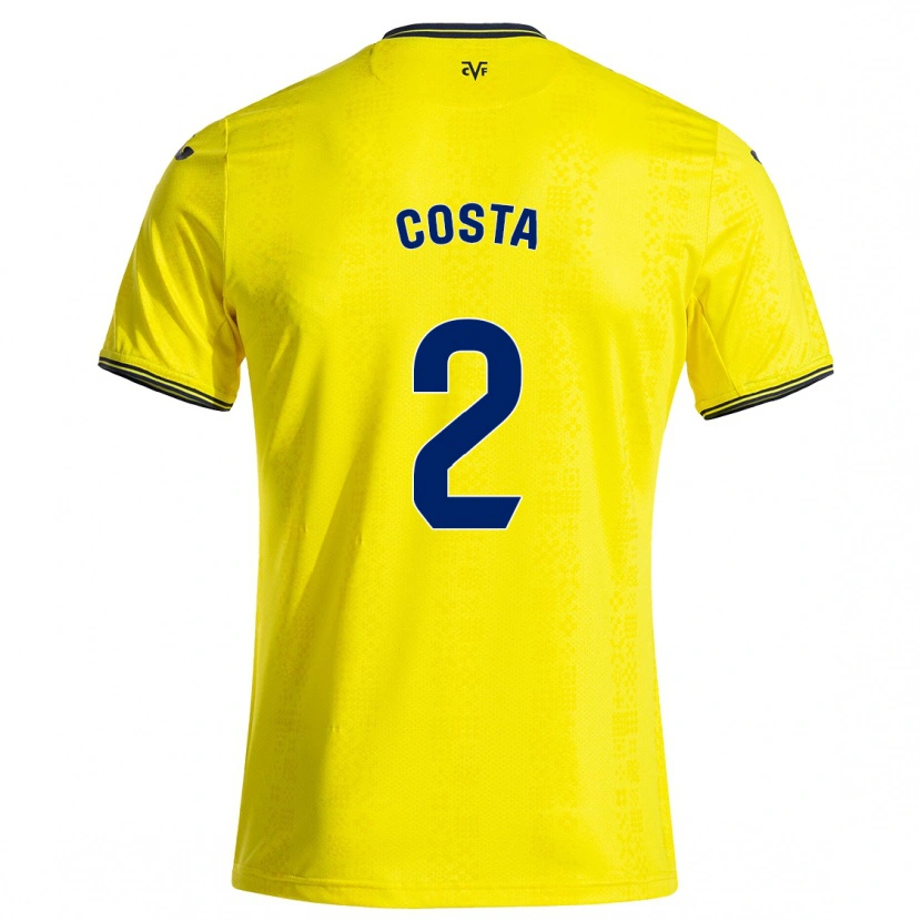 Danxen Kinderen Logan Costa #2 Geel Zwart Thuisshirt Thuistenue 2024/25 T-Shirt