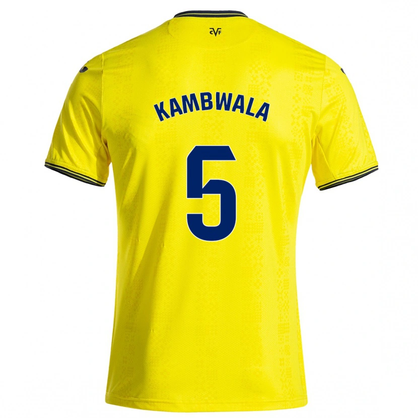 Danxen Kinderen Willy Kambwala #5 Geel Zwart Thuisshirt Thuistenue 2024/25 T-Shirt