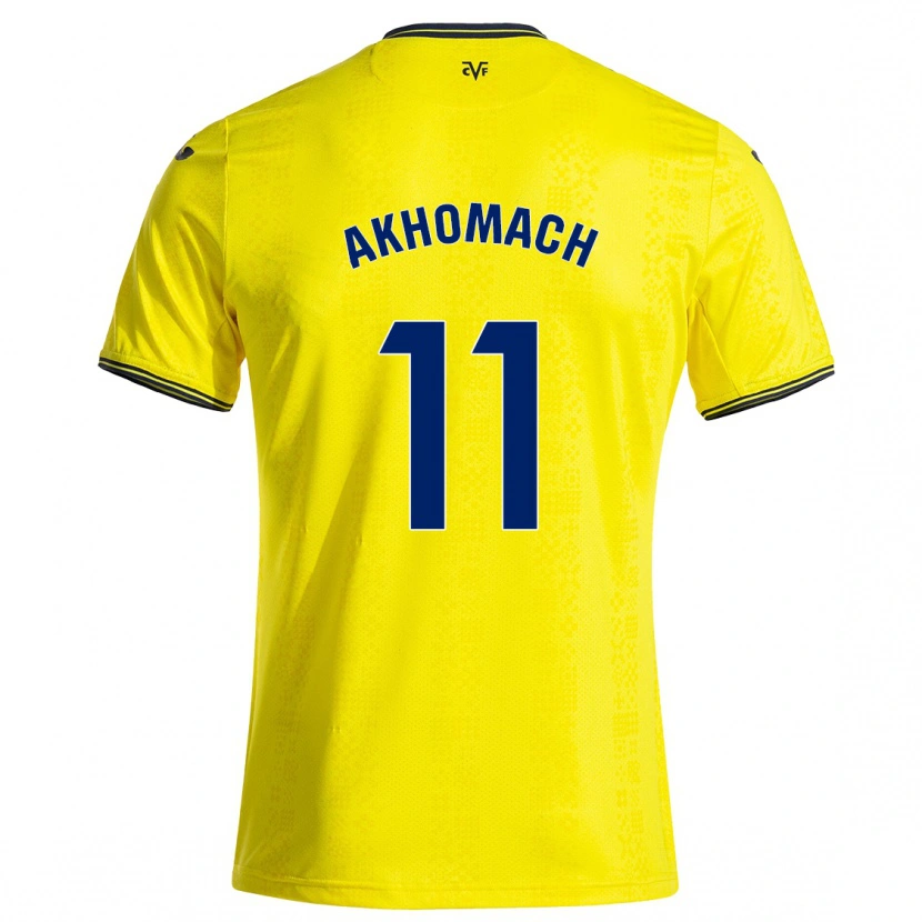 Danxen Kinderen Ilias Akhomach #11 Geel Zwart Thuisshirt Thuistenue 2024/25 T-Shirt