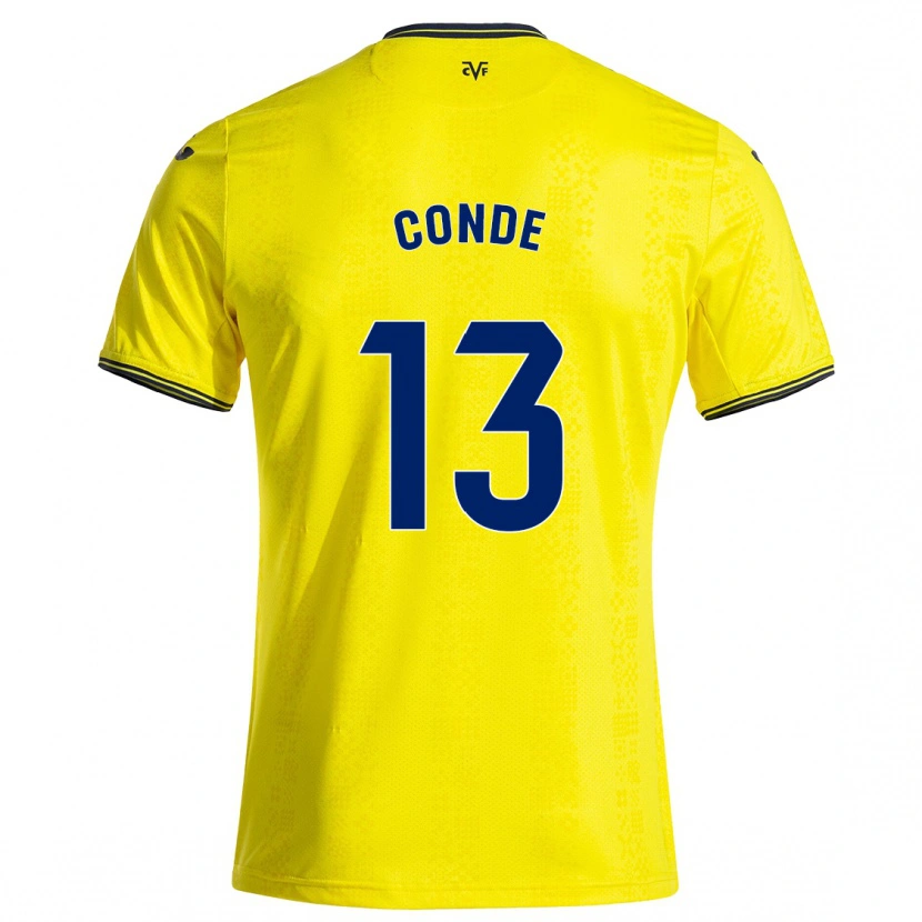 Danxen Kinderen Diego Conde #13 Geel Zwart Thuisshirt Thuistenue 2024/25 T-Shirt