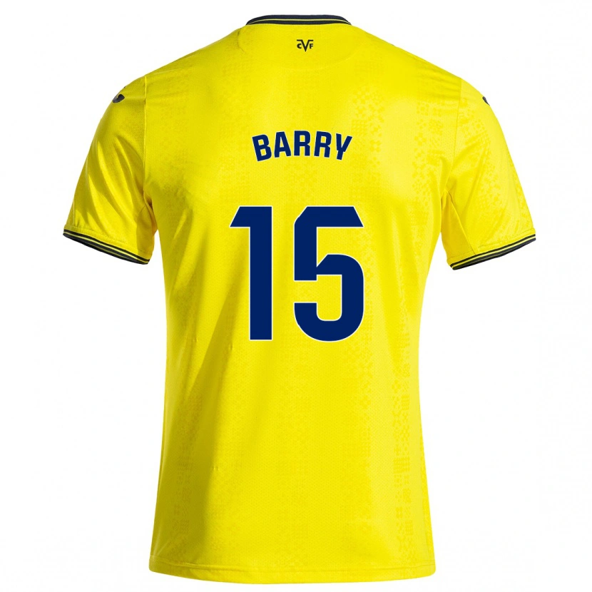 Danxen Kinderen Thierno Barry #15 Geel Zwart Thuisshirt Thuistenue 2024/25 T-Shirt