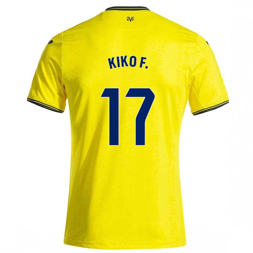 Danxen Kinderen Kiko Femenía #17 Geel Zwart Thuisshirt Thuistenue 2024/25 T-Shirt