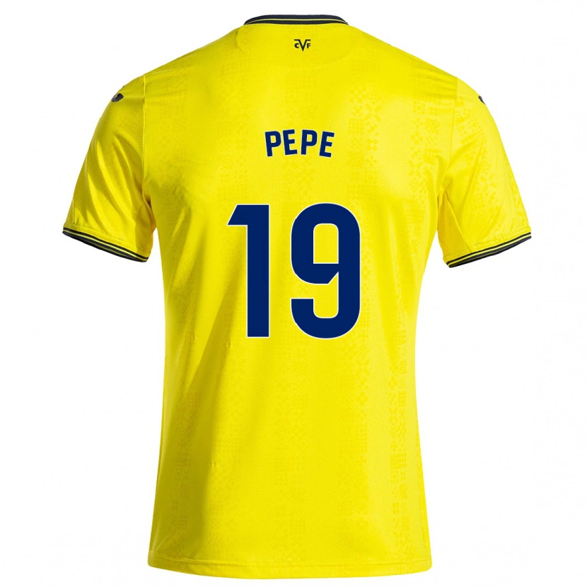 Danxen Kinderen Nicolas Pépé #19 Geel Zwart Thuisshirt Thuistenue 2024/25 T-Shirt