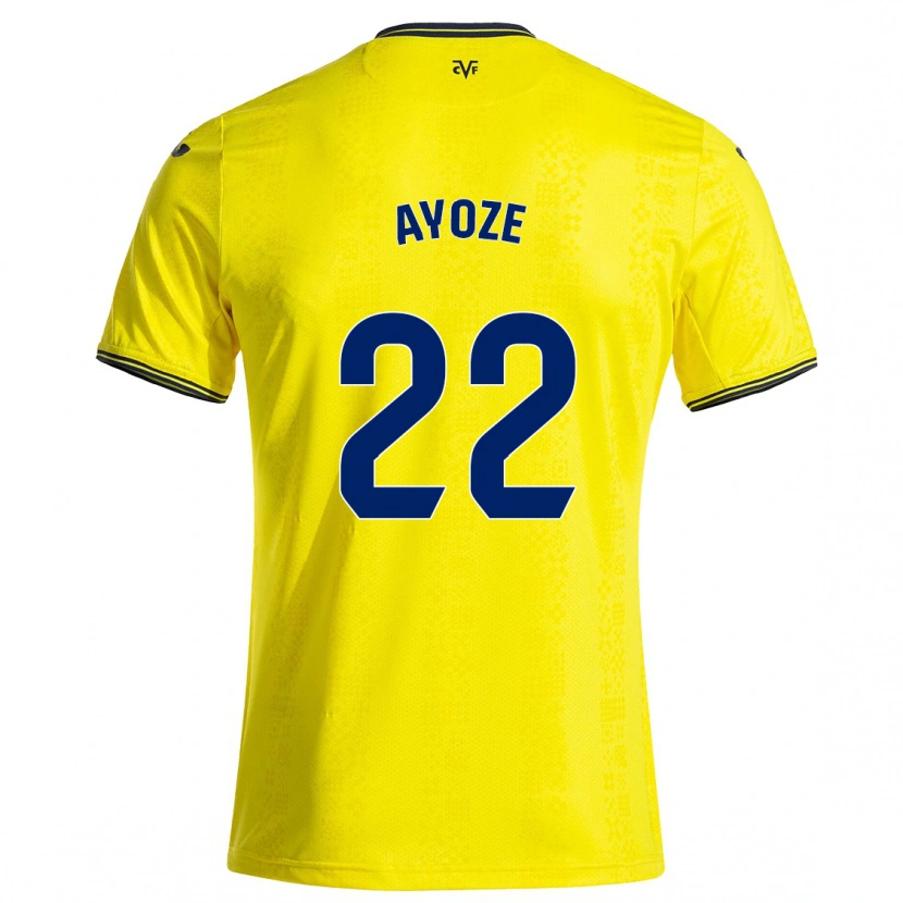 Danxen Kinderen Ayoze Pérez #22 Geel Zwart Thuisshirt Thuistenue 2024/25 T-Shirt