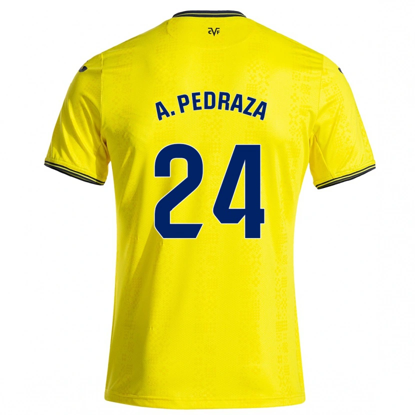 Danxen Kinderen Alfonso Pedraza #24 Geel Zwart Thuisshirt Thuistenue 2024/25 T-Shirt