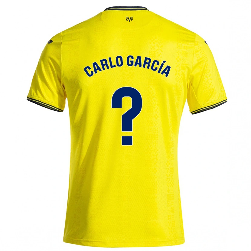 Danxen Kinderen Carlo García #0 Geel Zwart Thuisshirt Thuistenue 2024/25 T-Shirt