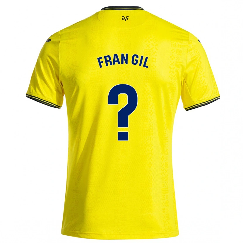 Danxen Kinderen Fran Gil #0 Geel Zwart Thuisshirt Thuistenue 2024/25 T-Shirt