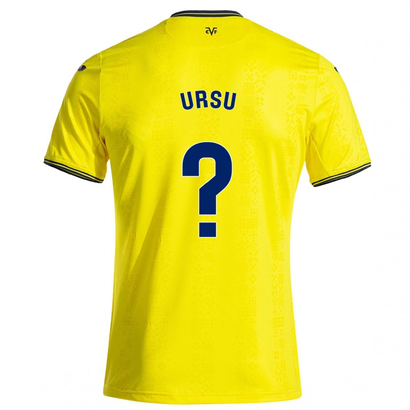 Danxen Kinderen Eduard Ursu #0 Geel Zwart Thuisshirt Thuistenue 2024/25 T-Shirt