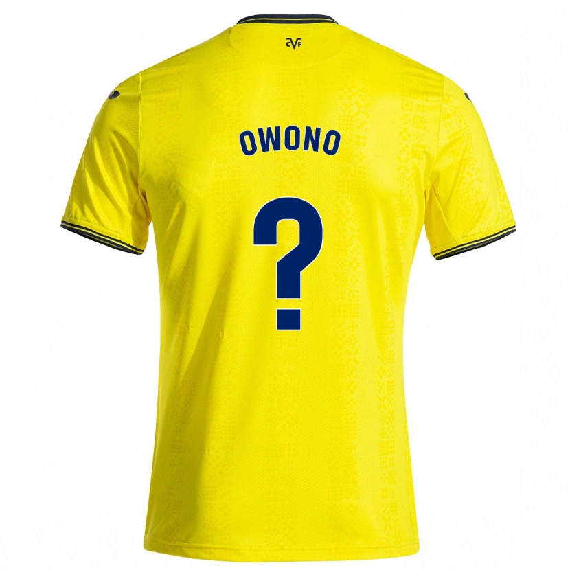 Danxen Kinderen Roberto Owono #0 Geel Zwart Thuisshirt Thuistenue 2024/25 T-Shirt