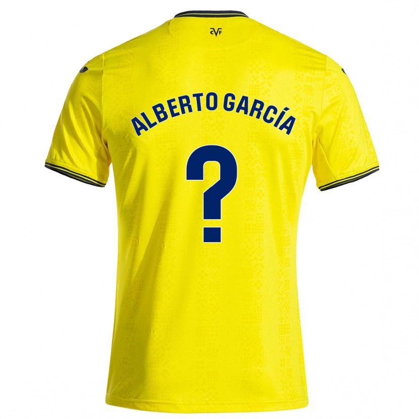 Danxen Kinderen Alberto García #0 Geel Zwart Thuisshirt Thuistenue 2024/25 T-Shirt