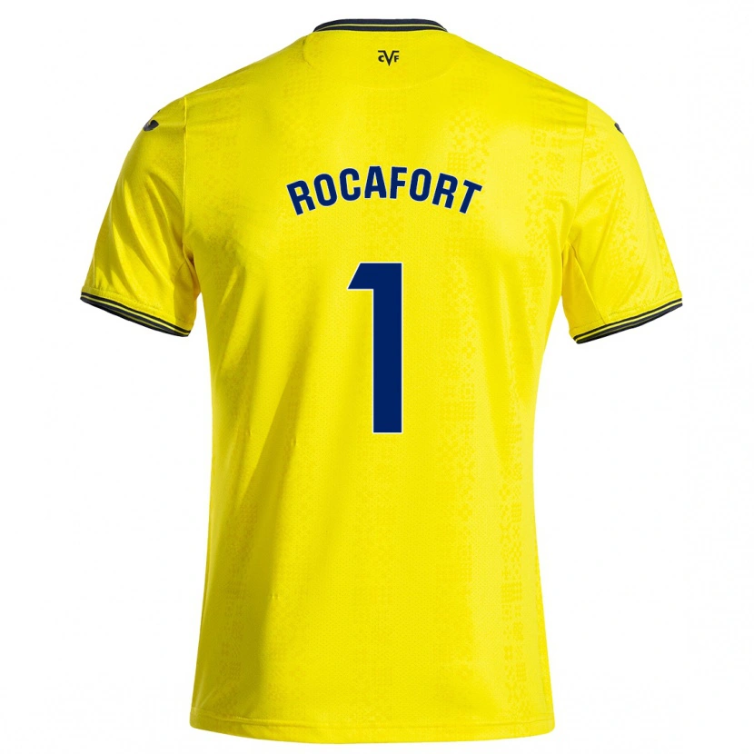 Danxen Kinderen Rodrigo Rocafort #1 Geel Zwart Thuisshirt Thuistenue 2024/25 T-Shirt