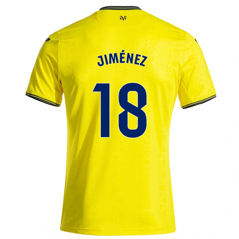 Danxen Kinderen Alex Jiménez #18 Geel Zwart Thuisshirt Thuistenue 2024/25 T-Shirt