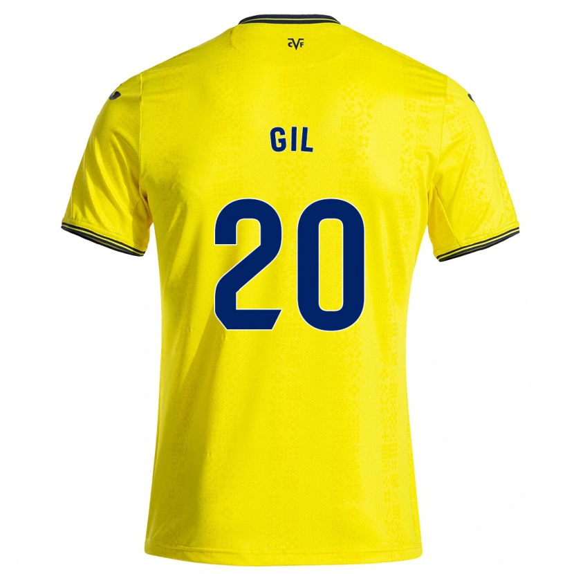 Danxen Kinderen Mario Gil #20 Geel Zwart Thuisshirt Thuistenue 2024/25 T-Shirt