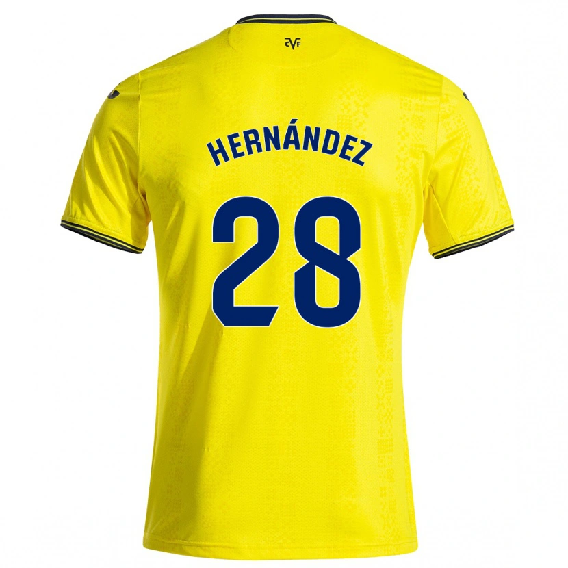 Danxen Kinderen Gerard Hernández #28 Geel Zwart Thuisshirt Thuistenue 2024/25 T-Shirt