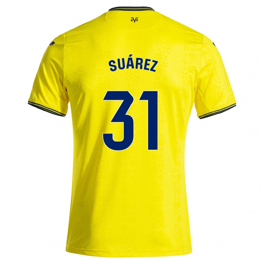 Danxen Kinderen Adri Suárez #31 Geel Zwart Thuisshirt Thuistenue 2024/25 T-Shirt