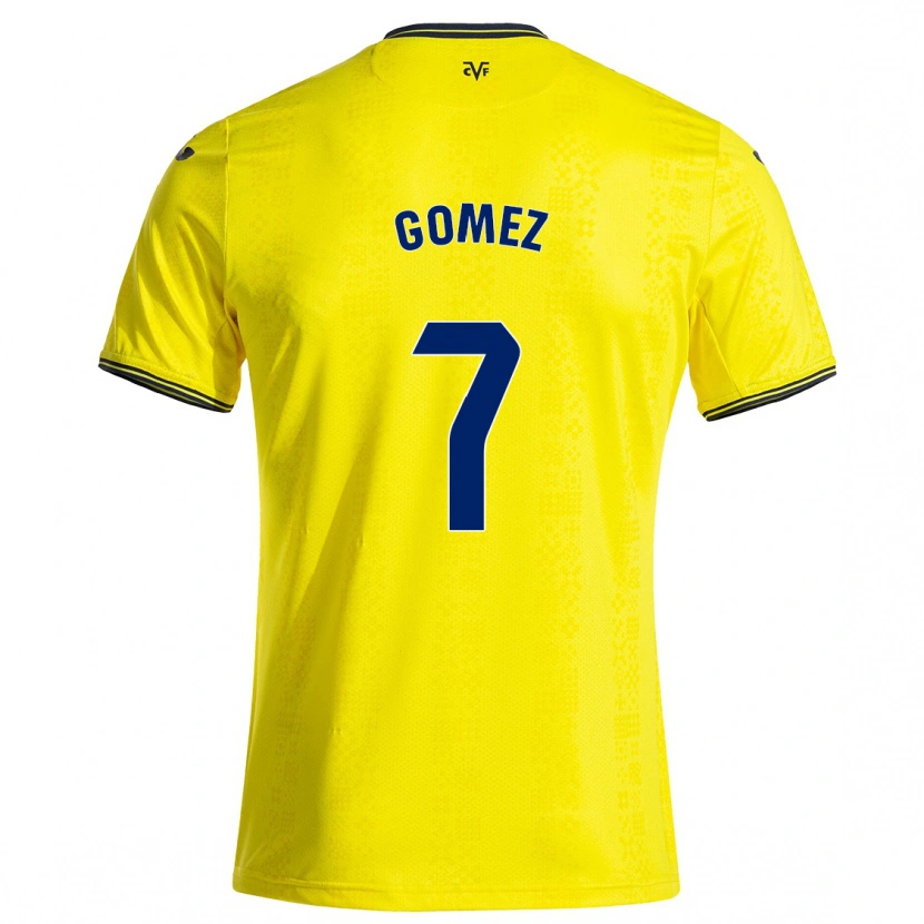 Danxen Kinderen Lucía Gómez #7 Geel Zwart Thuisshirt Thuistenue 2024/25 T-Shirt