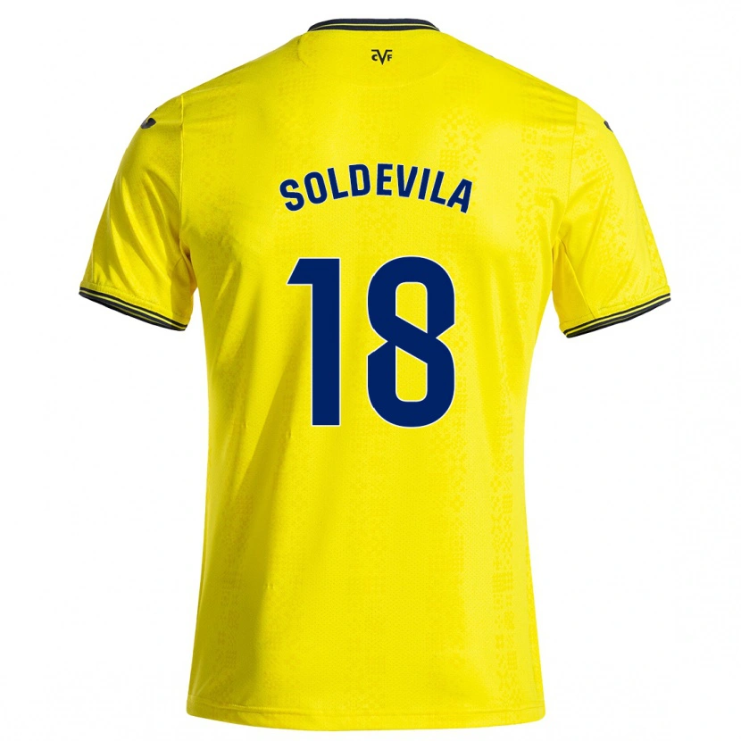 Danxen Kinderen Paola Soldevila #18 Geel Zwart Thuisshirt Thuistenue 2024/25 T-Shirt