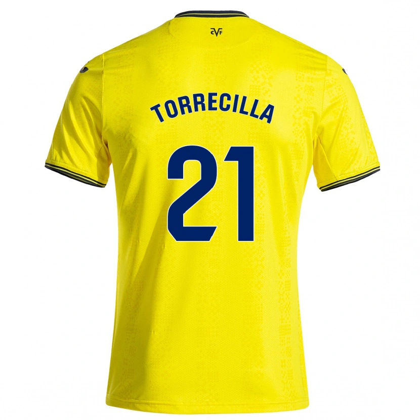 Danxen Kinderen Virginia Torrecilla #21 Geel Zwart Thuisshirt Thuistenue 2024/25 T-Shirt