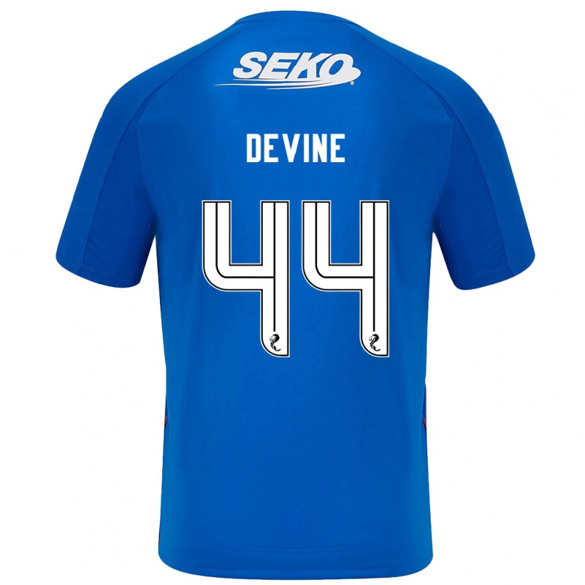 Danxen Kinderen Adam Devine #44 Donkerblauw Thuisshirt Thuistenue 2024/25 T-Shirt