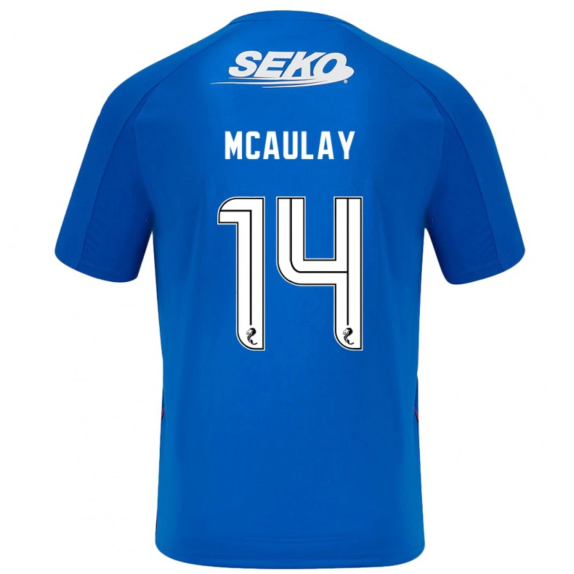 Danxen Kinderen Mia Mcaulay #14 Donkerblauw Thuisshirt Thuistenue 2024/25 T-Shirt