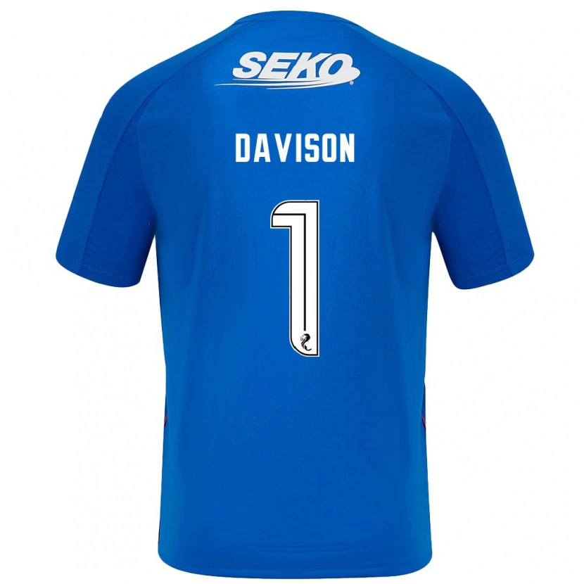 Danxen Kinderen Hannah Davison #1 Donkerblauw Thuisshirt Thuistenue 2024/25 T-Shirt