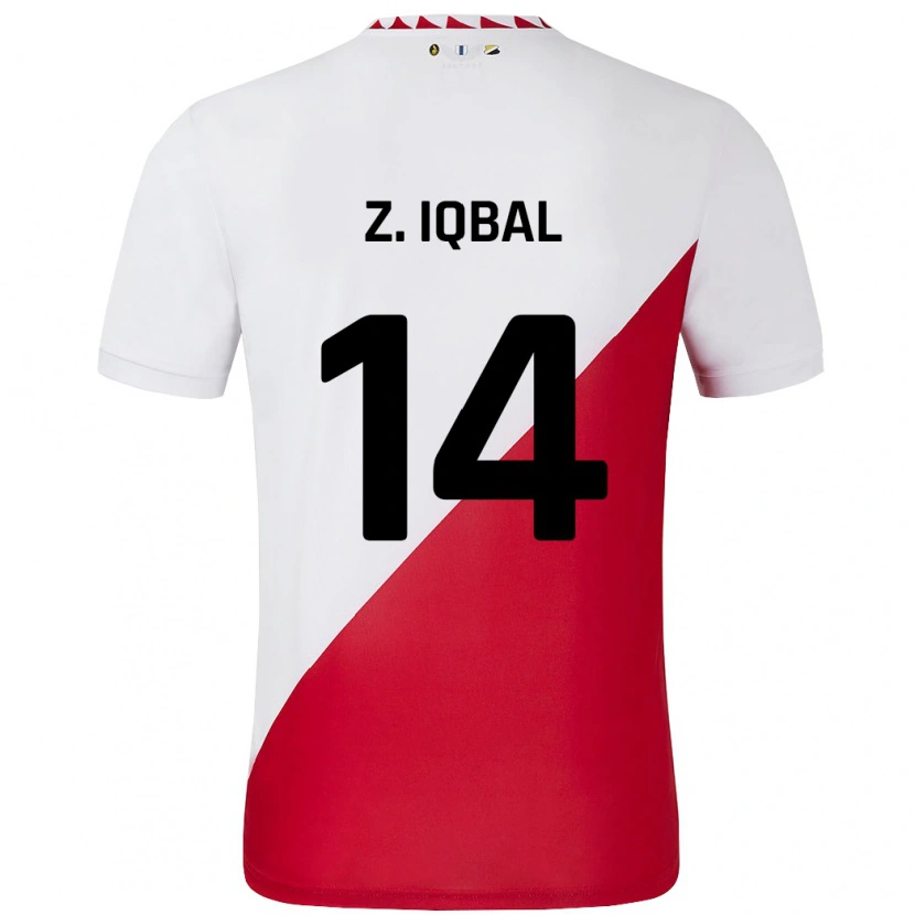 Danxen Kinderen Zidane Iqbal #14 Wit Rood Thuisshirt Thuistenue 2024/25 T-Shirt