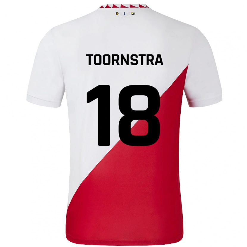 Danxen Kinderen Jens Toornstra #18 Wit Rood Thuisshirt Thuistenue 2024/25 T-Shirt