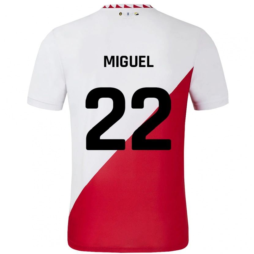 Danxen Kinderen Miguel Rodríguez #22 Wit Rood Thuisshirt Thuistenue 2024/25 T-Shirt