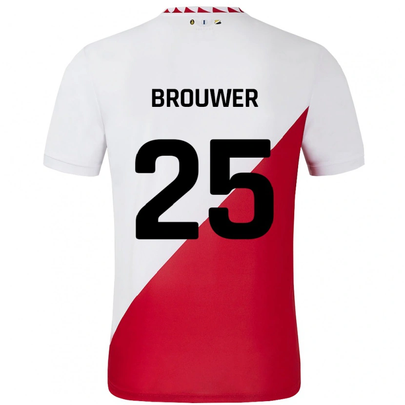 Danxen Kinderen Michael Brouwer #25 Wit Rood Thuisshirt Thuistenue 2024/25 T-Shirt