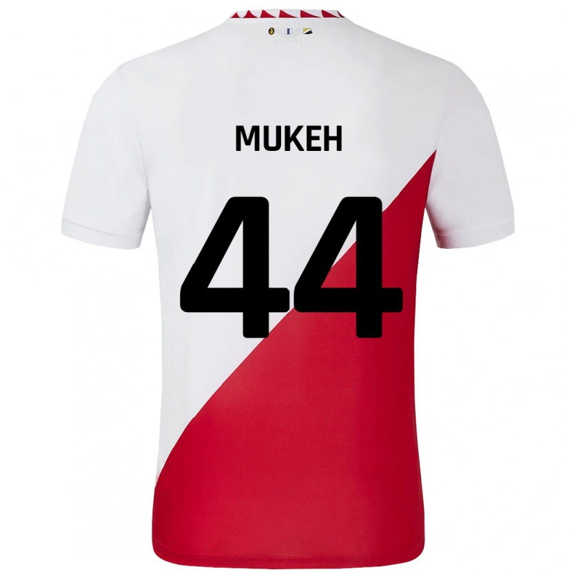 Danxen Kinderen Joshua Mukeh #44 Wit Rood Thuisshirt Thuistenue 2024/25 T-Shirt