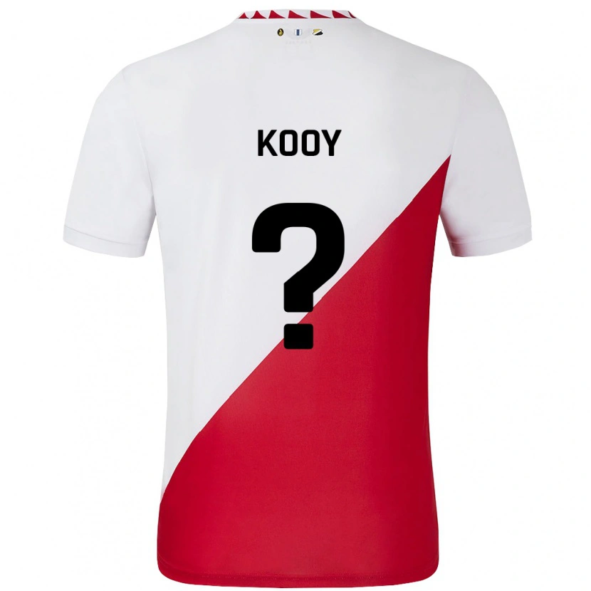 Danxen Kinderen Wessel Kooy #0 Wit Rood Thuisshirt Thuistenue 2024/25 T-Shirt