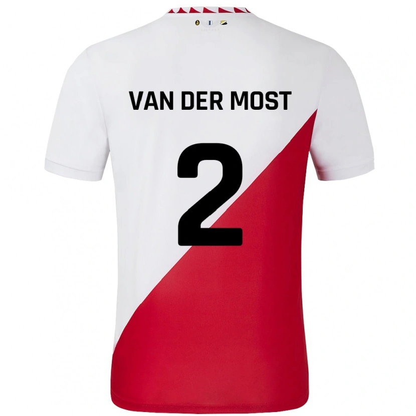 Danxen Kinderen Liza Van Der Most #2 Wit Rood Thuisshirt Thuistenue 2024/25 T-Shirt