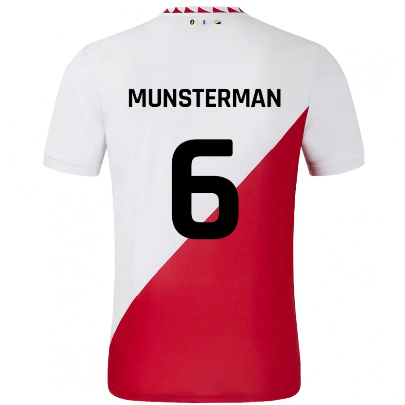 Danxen Kinderen Marthe Munsterman #6 Wit Rood Thuisshirt Thuistenue 2024/25 T-Shirt