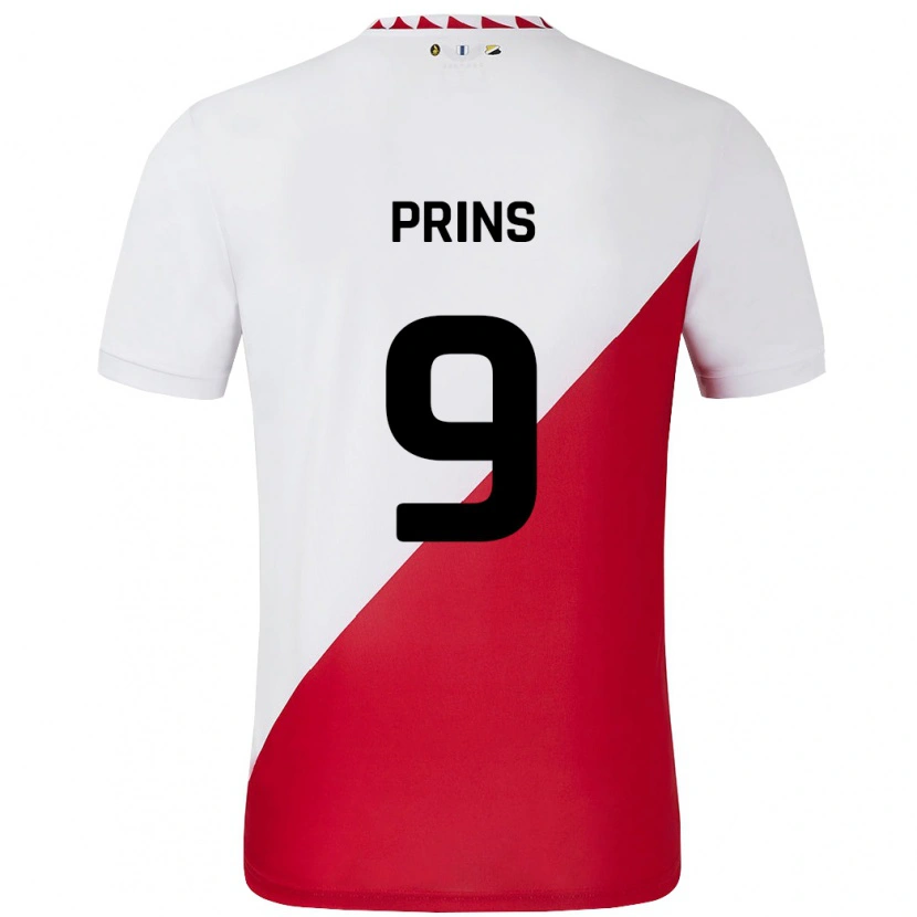 Danxen Kinderen Femke Prins #9 Wit Rood Thuisshirt Thuistenue 2024/25 T-Shirt