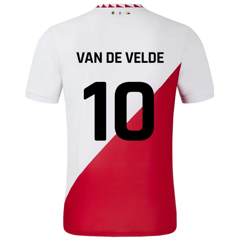 Danxen Kinderen Senne Van De Velde #10 Wit Rood Thuisshirt Thuistenue 2024/25 T-Shirt