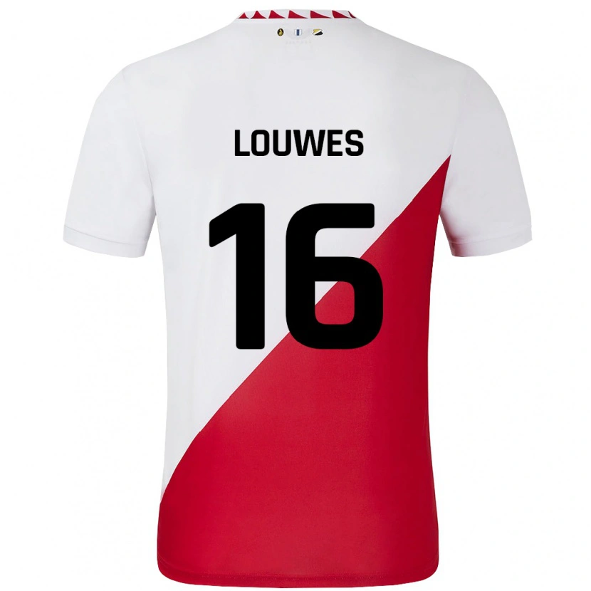 Danxen Kinderen Puck Louwes #16 Wit Rood Thuisshirt Thuistenue 2024/25 T-Shirt