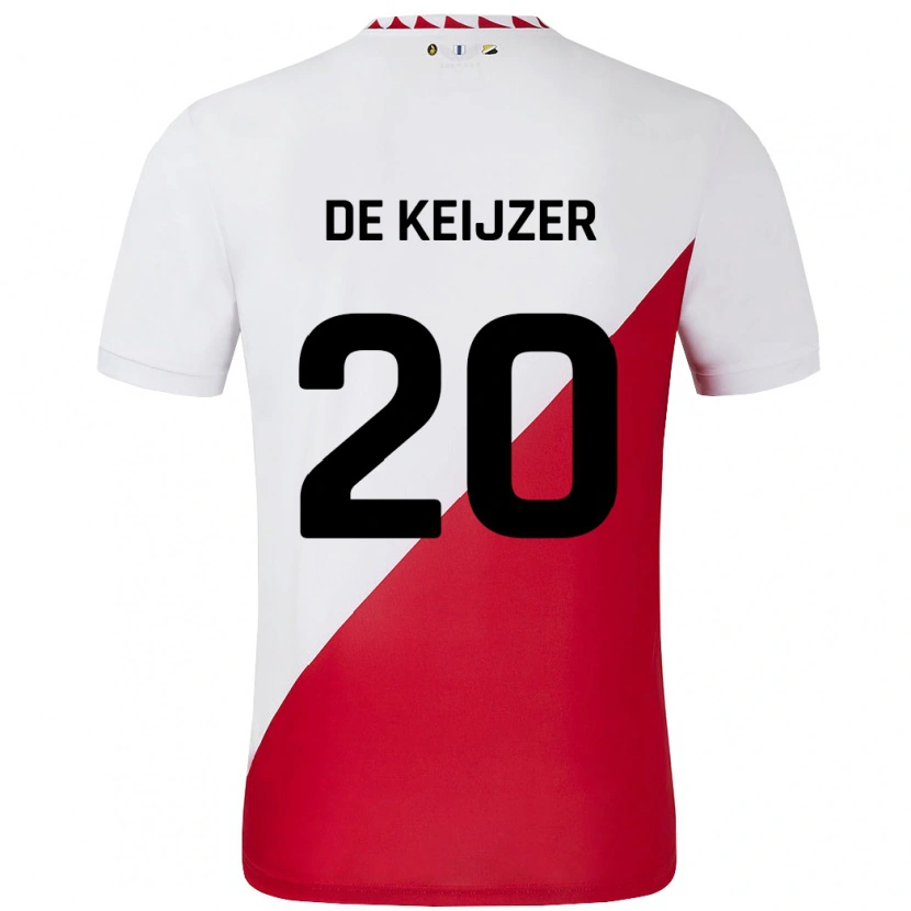 Danxen Kinderen Lotje De Keijzer #20 Wit Rood Thuisshirt Thuistenue 2024/25 T-Shirt