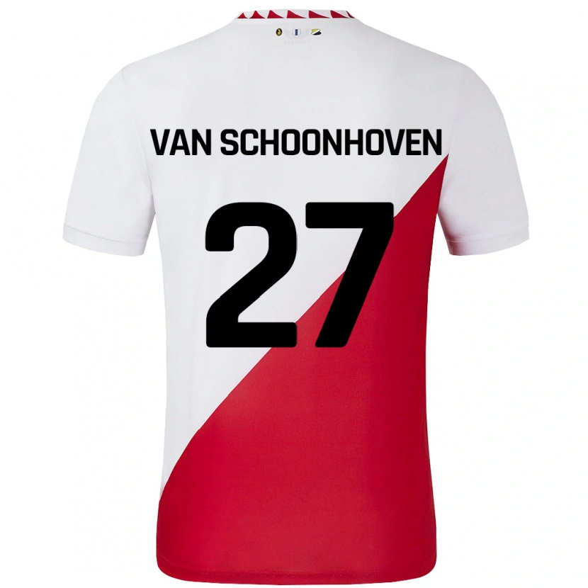 Danxen Kinderen Nurija Van Schoonhoven #27 Wit Rood Thuisshirt Thuistenue 2024/25 T-Shirt