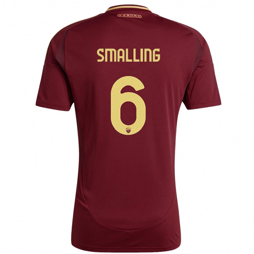 Danxen Kinderen Chris Smalling #6 Rood Bruin Goud Thuisshirt Thuistenue 2024/25 T-Shirt