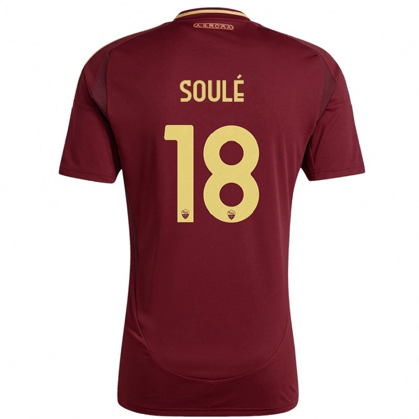 Danxen Kinderen Matías Soulé #18 Rood Bruin Goud Thuisshirt Thuistenue 2024/25 T-Shirt