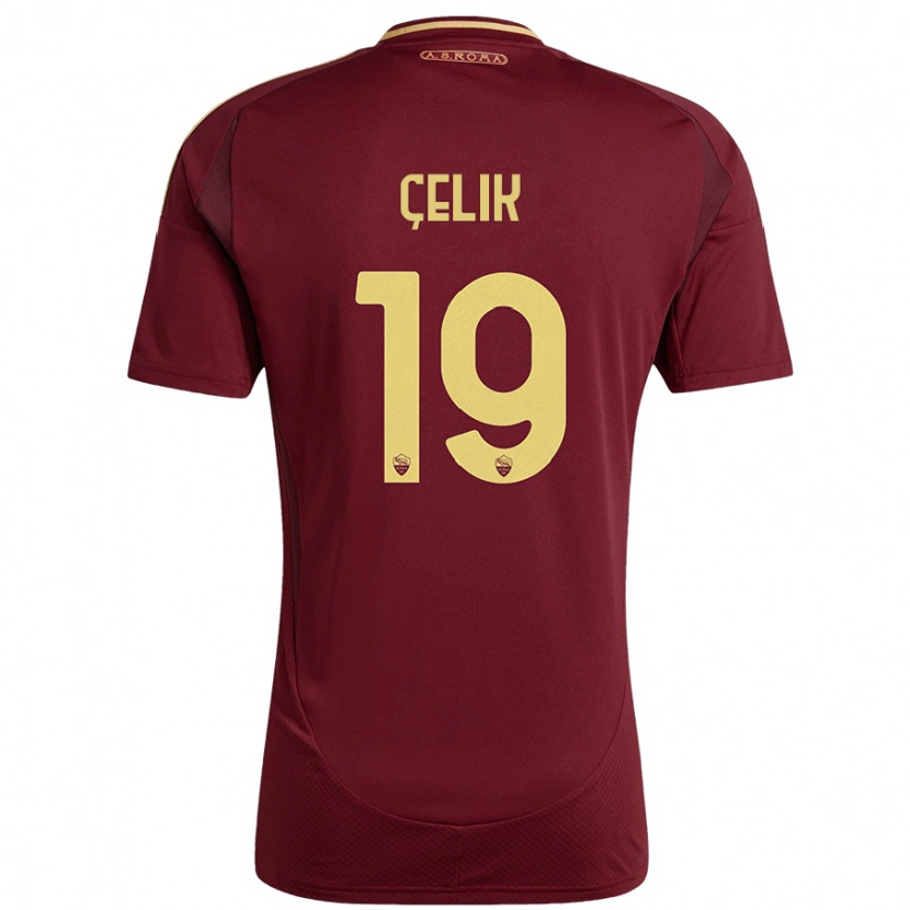 Danxen Kinderen Zeki Çelik #19 Rood Bruin Goud Thuisshirt Thuistenue 2024/25 T-Shirt