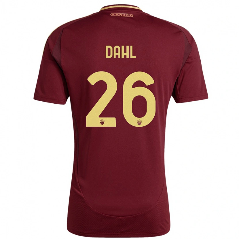 Danxen Kinderen Samuel Dahl #26 Rood Bruin Goud Thuisshirt Thuistenue 2024/25 T-Shirt