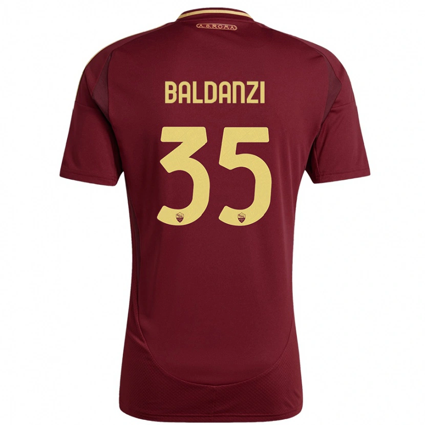 Danxen Kinderen Tommaso Baldanzi #35 Rood Bruin Goud Thuisshirt Thuistenue 2024/25 T-Shirt