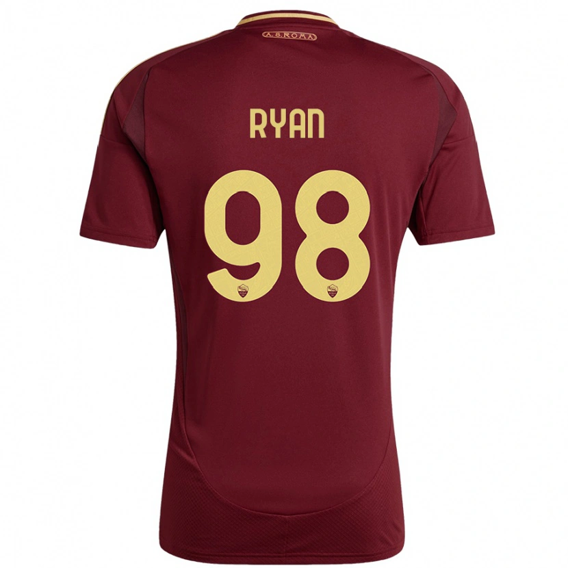 Danxen Kinderen Mathew Ryan #98 Rood Bruin Goud Thuisshirt Thuistenue 2024/25 T-Shirt