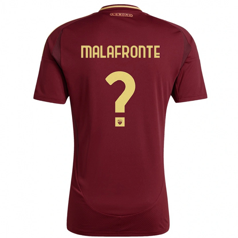 Danxen Kinderen Matteo Malafronte #0 Rood Bruin Goud Thuisshirt Thuistenue 2024/25 T-Shirt