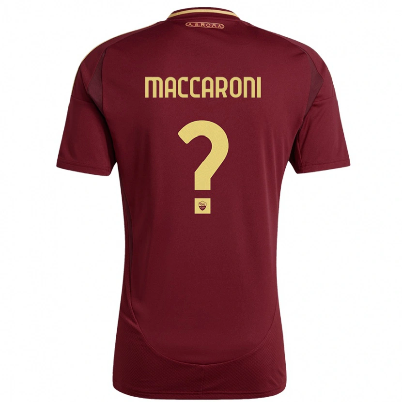 Danxen Kinderen Valerio Maccaroni #0 Rood Bruin Goud Thuisshirt Thuistenue 2024/25 T-Shirt