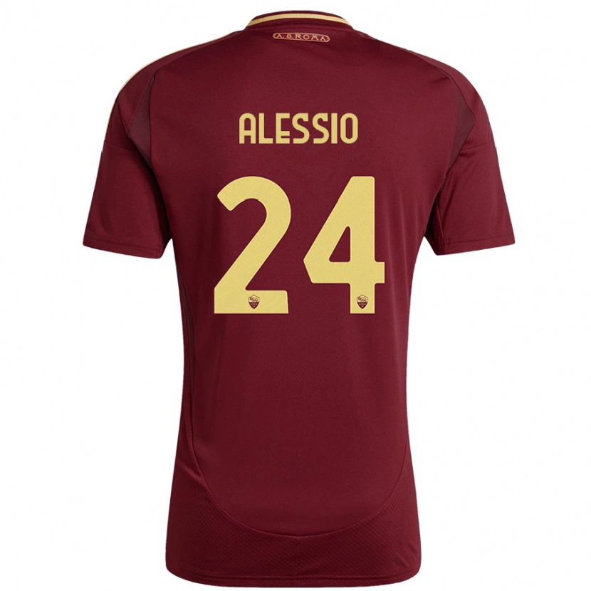 Danxen Kinderen Filippo Alessio #24 Rood Bruin Goud Thuisshirt Thuistenue 2024/25 T-Shirt