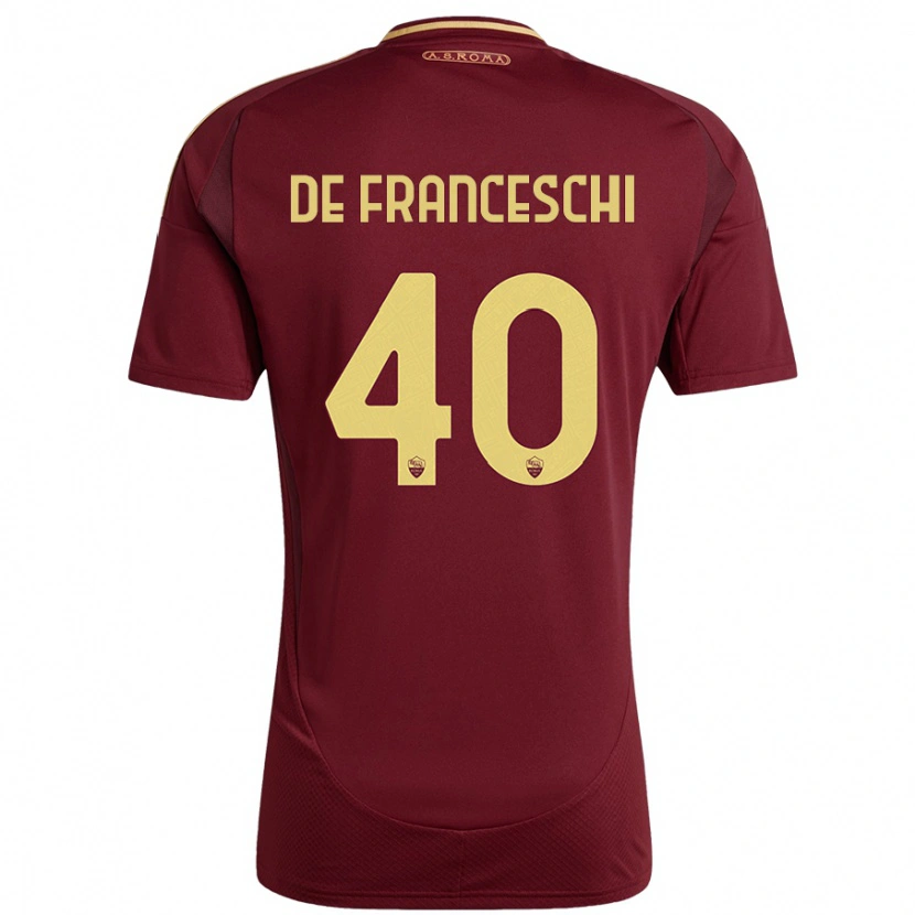 Danxen Kinderen Leonardo De Franceschi #40 Rood Bruin Goud Thuisshirt Thuistenue 2024/25 T-Shirt