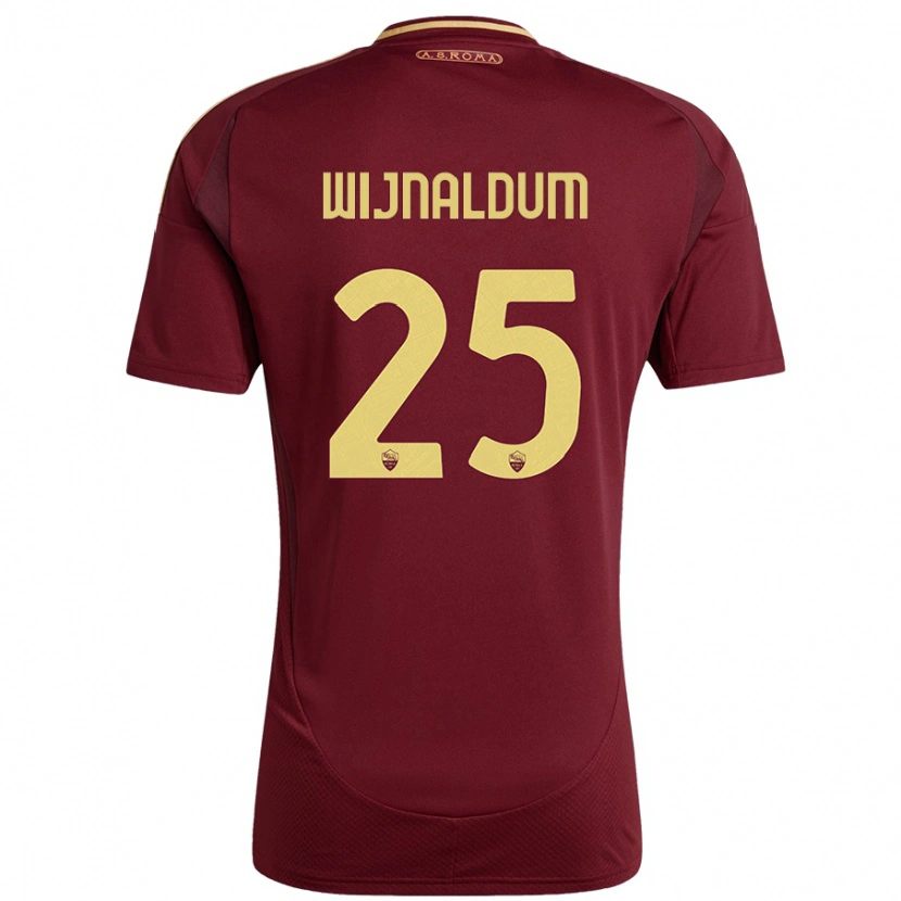 Danxen Kinderen Georginio Wijnaldum #25 Rood Bruin Goud Thuisshirt Thuistenue 2024/25 T-Shirt